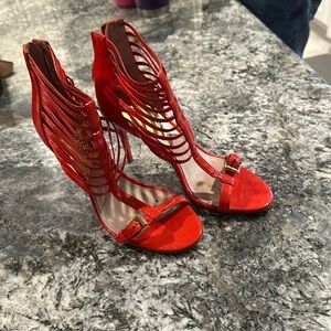 Michael kors orange paten leatherr pumps sz 6